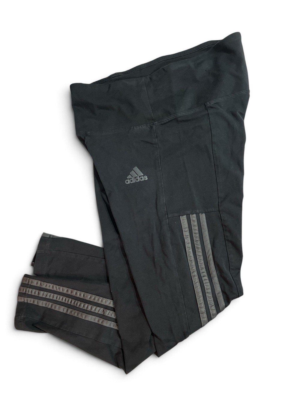 adidas Black High-Waist Performance Leggings with Reflective Logo